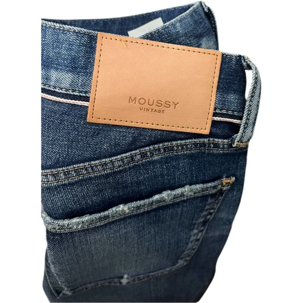 MOUSSY VINTAGE NWT Edgerton Skinny Jeans Women's 26‎ Dark Blue Selvedge Y2K Fit
